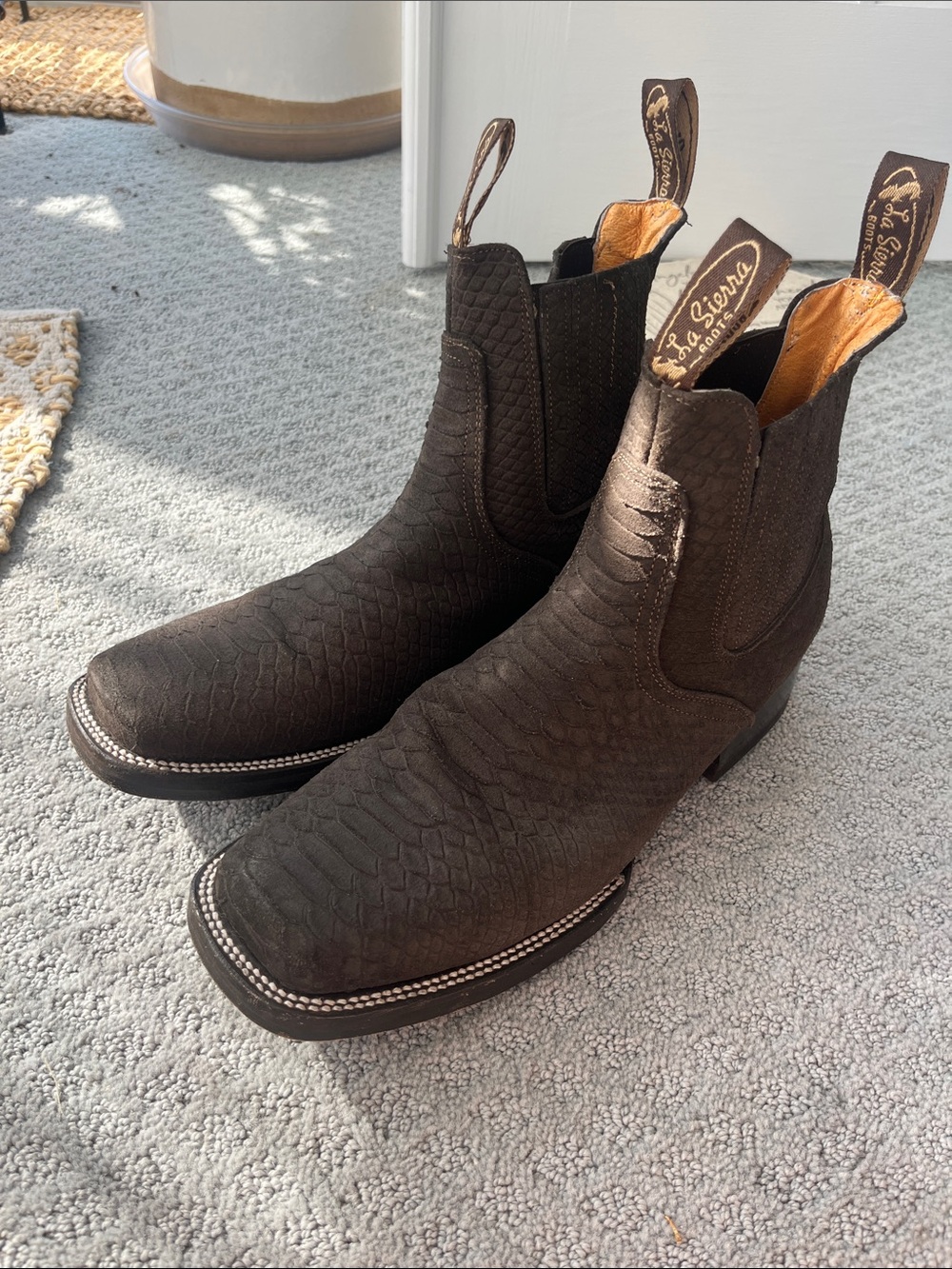 LaSierra Brown Men’s Western Boots - Textured Leather